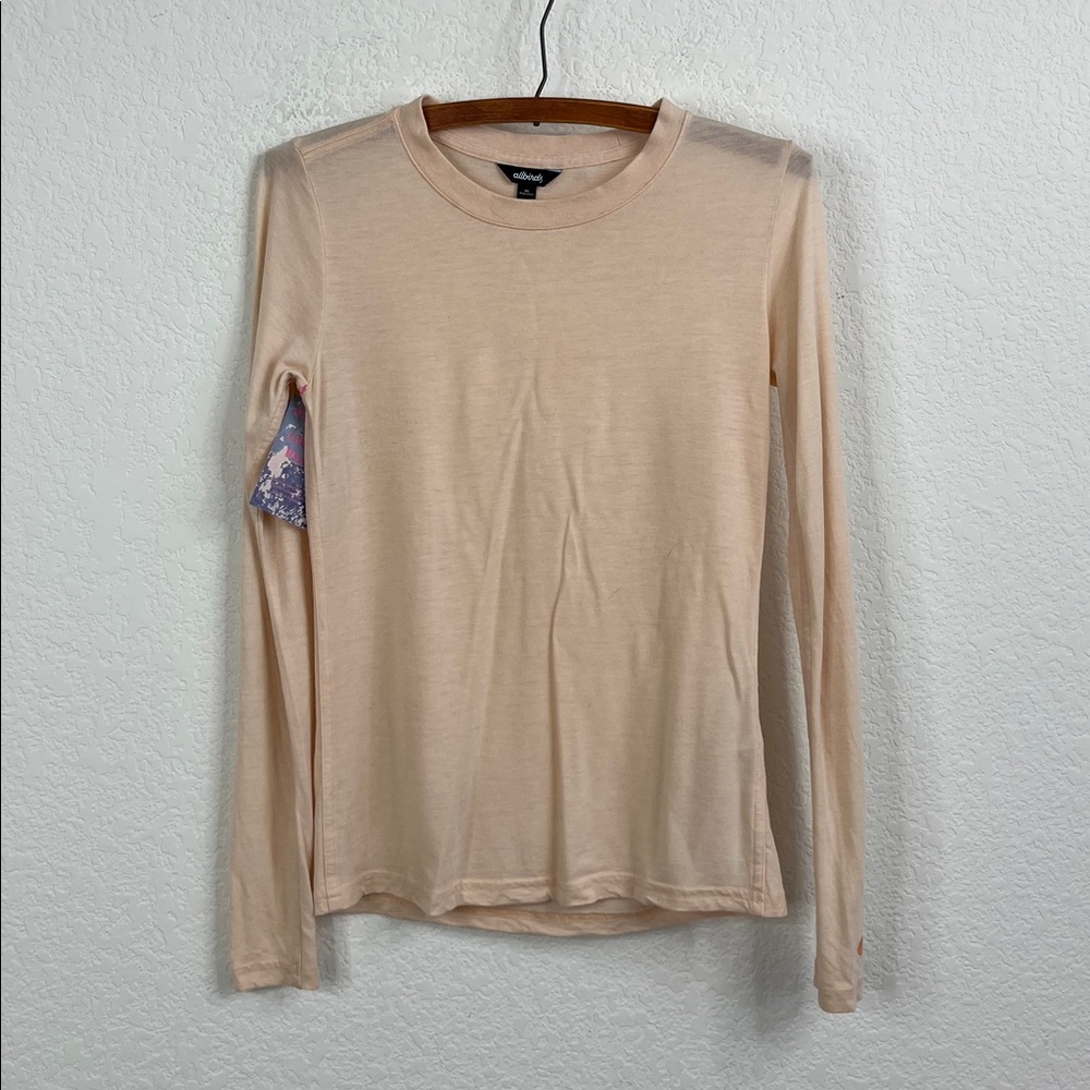 allbirds Merino Wool Blend Long Sleeve Tee in Soft Peach